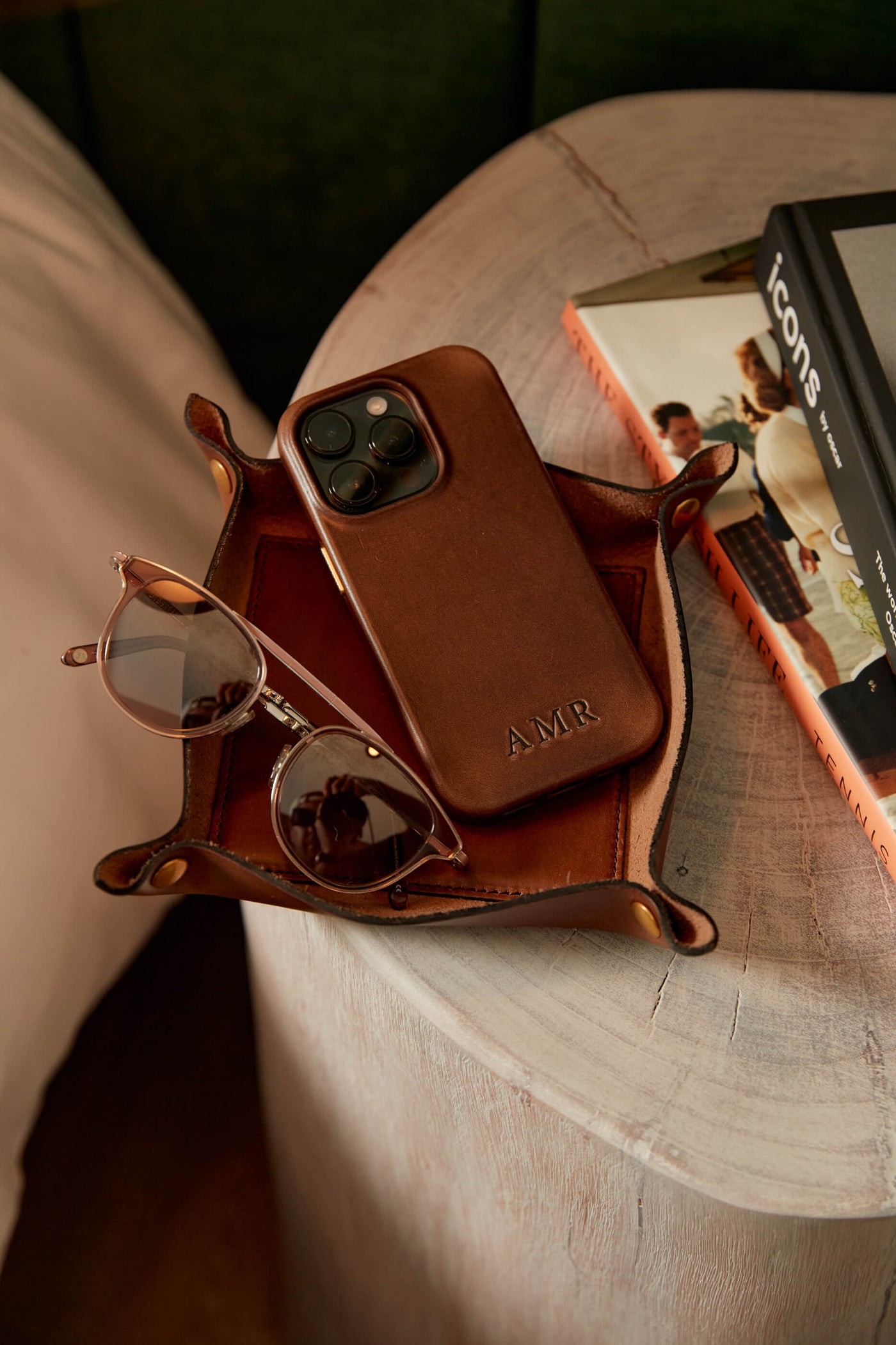 The Monogrammed Leather Phone Case - iPhone 13, 14