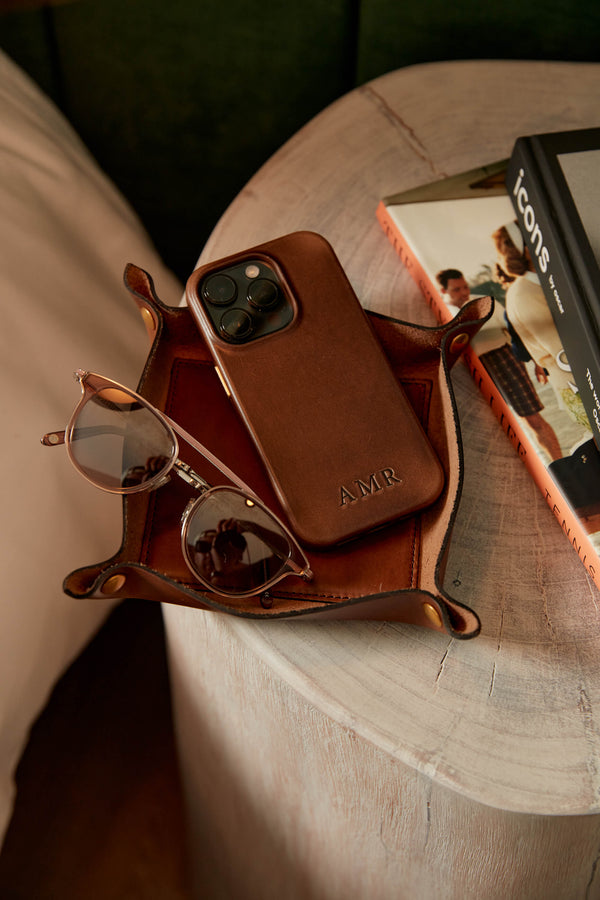 The Monogrammed Leather Phone Case - iPhone 13, 14