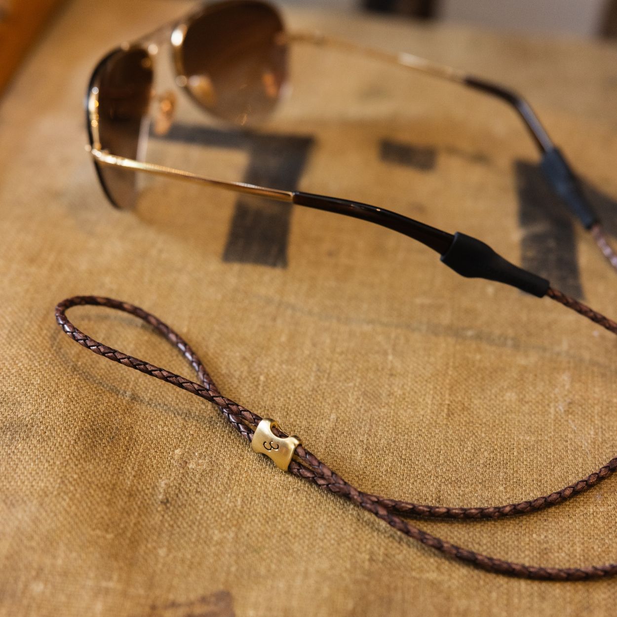 Braided Leather Sunglass Strap