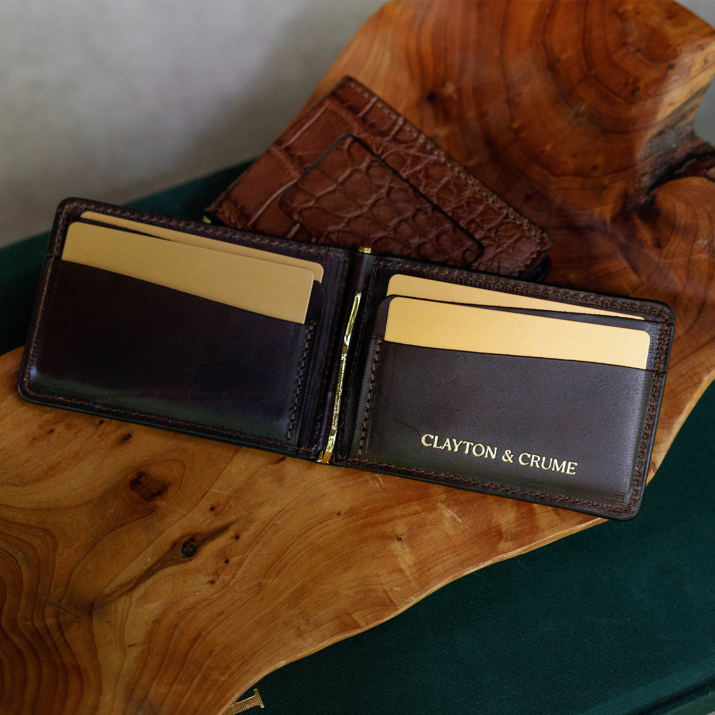 Chestnut Alligator Bar Wallet
