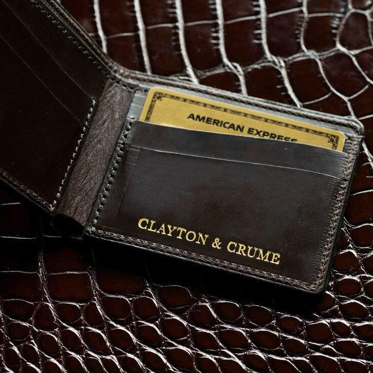 Dark Brown Alligator Traditional Bifold